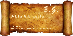 Bubla Gabriella névjegykártya